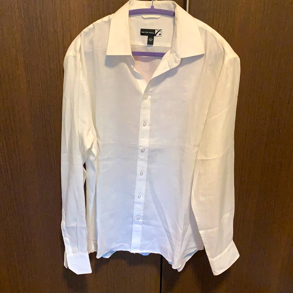 New Saks Fifth Avenue 100% Linen long sleeve shirt